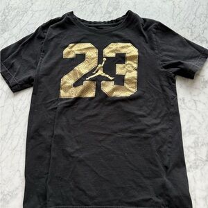 Jordan Kids Black Tee with Gold 23 Graphic